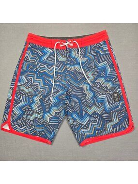 Vissla Mens Size 29 Zigzag Swim Shorts Boardshorts Rear Pocket
